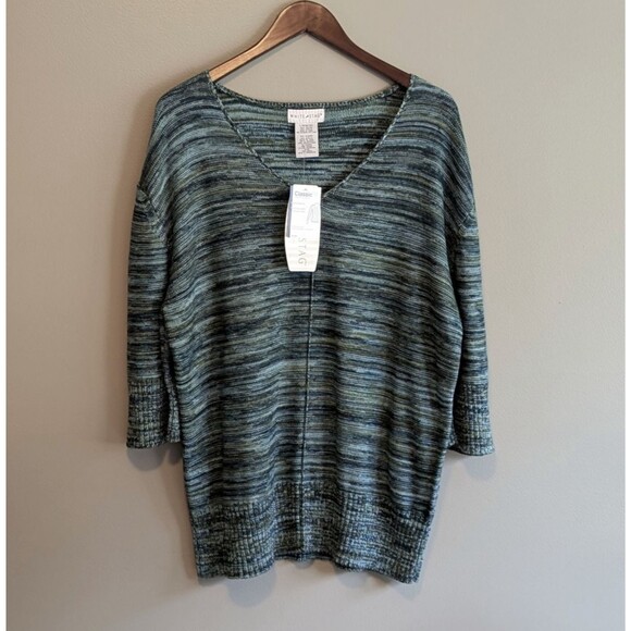 White Stag Sweaters - White Stag Size Large New Green V-Neck Pullover Sweater Women's 3/4 Sleeve NWT